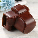 PU Leather Camera Full Body Case Bag with Strap for FUJIFILM X-T200 (15-45mm Lens)(Coffee)