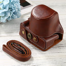 PU Leather Camera Full Body Case Bag with Strap for FUJIFILM X-T200 (15-45mm Lens)(Coffee)