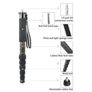 BEXIN P306C Portable Travel Outdoor DSLR Camera Carbon Fiber Monopod Holder (Black)