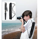 BEXIN P306C Portable Travel Outdoor DSLR Camera Carbon Fiber Monopod Holder (Black)