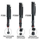 BEXIN P308A Portable Travel Outdoor DSLR Camera Aluminum Alloy Monopod Holder (Black)