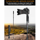 BEXIN P308B Portable Travel Outdoor DSLR Camera Aluminum Alloy Monopod Holder (Black)