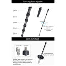BEXIN MCS285 Portable Travel Outdoor DSLR Camera Carbon Fiber Monopod Holder (Black)