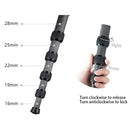 BEXIN P285-C Portable Travel Outdoor DSLR Camera Carbon Fiber Monopod Holder (Black)
