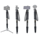 BEXIN P285-C Portable Travel Outdoor DSLR Camera Carbon Fiber Monopod Holder (Black)