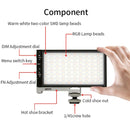ADAI K10 RGB Full Color Dimmable 2500-8500K On-Camera LED Video Light Photography Fill Light(Black)