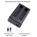For Insta360 One X2 USB Dual Batteries Charger with USB Cable & LED Indicator Light(Black)