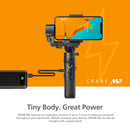 ZHIYUN YSZY010 CRANE M2 3-Axis Handheld Gimbal Wireless Camera Stabilizer with Tripod + Quick Release Plate + Storage Case for DSLR Camera and Smart Phone, Load: 720g(Black)