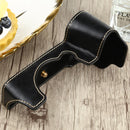 1/4 inch Thread PU Leather Camera Half Case Base for FUJIFILM X-S10 (Black)
