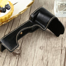 1/4 inch Thread PU Leather Camera Half Case Base for Sony ILCE-7C/A7C (Black)