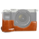 1/4 inch Thread PU Leather Camera Half Case Base for Sony ILCE-7C/A7C (Brown)