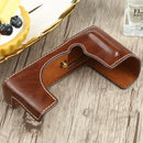 1/4 inch Thread PU Leather Camera Half Case Base for FUJIFILM XE4 (Coffee)