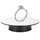 25cm 360 Degree Electric Rotating Mirror Surface Turntable Display Stand Video Shooting Props Turntable for Photography, Load 3kg, Powered by Battery(White + Black)