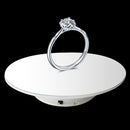 25cm 360 Degree Electric Rotating Mirror Surface Turntable Display Stand Video Shooting Props Turntable for Photography, Load 3kg, Powered by Battery(White)