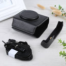 Full Body Camera Litchi Texture PU Leather Case Bag with Strap for Sony DSC-RX100M7 / RX100M6 / RX100M5 / RX100M2 (Black)