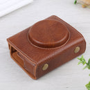 Full Body Camera Litchi Texture PU Leather Case Bag with Strap for Sony DSC-RX100M7 / RX100M6 / RX100M5 / RX100M2 (Brown)