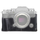 1/4 inch Thread Litchi Texture PU Leather Camera Half Case Base for FUJIFILM X-T4 (Black)