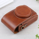 Vertical Flip Full Body Camera PU Leather Case Bag with Strap for Ricoh GR III / GRII, Sony ZV-1 / DSC-RX100M7 / RX100M6 / RX100M5 / RX100M2 (Brown)