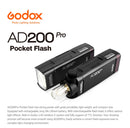 Godox AD200 Pro Pocket Flash Light TTL HSS 2.4G Wireless X System Outdoor Flash Speedlight(US Plug)