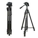 WeiFeng WT-3560 3-Section Folding Legs Live Broadcast Aluminum Alloy Tripod Mount (Black)