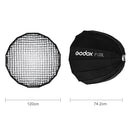 Godox P120L Diameter 120cm Parabolic Softbox Reflector Diffuser for Studio Speedlite Flash Softbox(Black)
