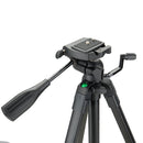Fotopro X2 Lite 3-Section Folding Legs Tripod Mount with U-Shape Three-Dimensional Tripod Head & Phone Clamp for DSLR & Digital Camera, Adjustable Height: 53-157cm (Black)