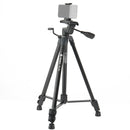 Fotopro X2 Lite 3-Section Folding Legs Tripod Mount with U-Shape Three-Dimensional Tripod Head & Phone Clamp for DSLR & Digital Camera, Adjustable Height: 53-157cm (Black)
