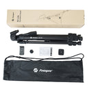Fotopro X2 Lite 3-Section Folding Legs Tripod Mount with U-Shape Three-Dimensional Tripod Head & Phone Clamp for DSLR & Digital Camera, Adjustable Height: 53-157cm (Black)
