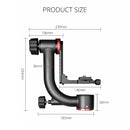 YELANGU A202 360 Degree Carbon Fiber Horizontal Gimbal Tripod Head for DV and SLR Cameras (Black)