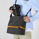 HU107513 Portable Waterproof Scratch-proof Abrasive Material Outdoor Sports Sling Shoulder Bag Handbag DSLR Camera Bag Phone Bag with Adjustable Detachable Shoulder Strap for GoPro, SJCAM, Nikon, Cano ... Samsung, Huawei, Size: 25.5 x 20.5 x 29 cm(Orange)