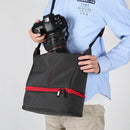 HU107513 Portable Waterproof Scratch-proof Abrasive Material Outdoor Sports Sling Shoulder Bag Handbag DSLR Camera Bag Phone Bag with Adjustable Detachable Shoulder Strap for GoPro, SJCAM, Nikon, Cano ... Samsung, Huawei, Size: 25.5 x 20.5 x 29 cm(Green)