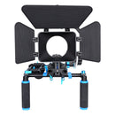 YELANGU D206 C-Type Handle Camera Shoulder Rigs Mount Kit with Matte Box & Follow Focus(Blue)