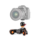 YELANGU L4X-BC Camera Wheel Dolly II Electric Track Slider 3-Wheel Video Pulley Rolling Dolly Car with Ballhead, Load: 3kg (Black)