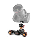 YELANGU L4X-BC Camera Wheel Dolly II Electric Track Slider 3-Wheel Video Pulley Rolling Dolly Car with Ballhead, Load: 3kg (Black)