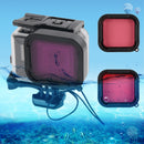 45m Waterproof Housing Protective Case + Touch Screen Back Cover for GoPro NEW HERO /HERO6 /5, with Buckle Basic Mount & Screw & (Purple, Red, Pink) Filters, No Need to Remove Lens (Transparent)