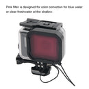 45m Waterproof Housing Protective Case + Touch Screen Back Cover for GoPro NEW HERO /HERO6 /5, with Buckle Basic Mount & Screw & (Purple, Red, Pink) Filters, No Need to Remove Lens (Transparent)