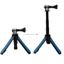 Multi-functional Foldable Tripod Holder Selfie Monopod Stick for GoPro HERO9 Black / HERO8 Black / HERO7 /6 /5 /5 Session /4 Session /4 /3+ /3 /2 /1, Insta360 ONE R, DJI Osmo Action and Other Action Cameras, Length: 12-23cm(Blue)