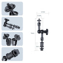 7 inch Adjustable Friction Articulating Magic Arm + Large Claws Clips (Black)