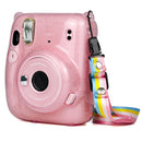 Glitter Power Crystal Case with Strap for FUJIFILM Instax mini 11 (Pink)