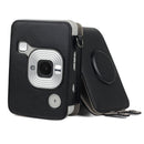Full Body Camera Retro PU Leather Case Bag with Strap for FUJIFILM instax mini Liplay (Black)