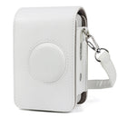 Full Body Camera Retro PU Leather Case Bag with Strap for FUJIFILM instax mini Liplay (White)