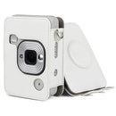 Full Body Camera Retro PU Leather Case Bag with Strap for FUJIFILM instax mini Liplay (White)