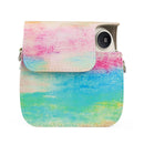 Oil Paint Full Body PU Leather Case Camera Bag with Strap for FUJIFILM instax mini 7+