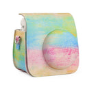 Oil Paint Full Body PU Leather Case Camera Bag with Strap for FUJIFILM instax mini 7+