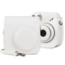 Retro Full Body PU Leather Case Camera Bag with Strap for FUJIFILM instax mini 7+ (White)