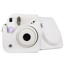 Retro Full Body PU Leather Case Camera Bag with Strap for FUJIFILM instax mini 7+ (White)