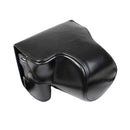 Full Body Camera PU Leather Case Bag with Strap for Canon EOS M6 Mark II (15-55mm Lens) (Black)