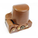 Full Body Camera PU Leather Case Bag with Strap for Canon EOS M6 Mark II (15-55mm Lens) (Brown)