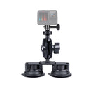 Dual Suction Cup Mount Holder with Tripod Adapter & Screw & Phone Clamp & Anti-lost Silicone Net for GoPro HERO10 Black / HERO9 Black / HERO8 Black / HERO7 /6 /5, DJI Osmo Action, Insta360 One R and Other Action Cameras, Smartphones(Black)