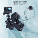 Dual Suction Cup Mount Holder with Tripod Adapter & Screw & Phone Clamp & Anti-lost Silicone Net for GoPro HERO10 Black / HERO9 Black / HERO8 Black / HERO7 /6 /5, DJI Osmo Action, Insta360 One R and Other Action Cameras, Smartphones(Black)